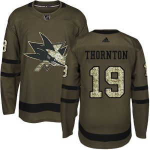 Kinder San Jose Sharks Eishockey Trikot Joe Thornton #19 Authentic Grün Salute to Service